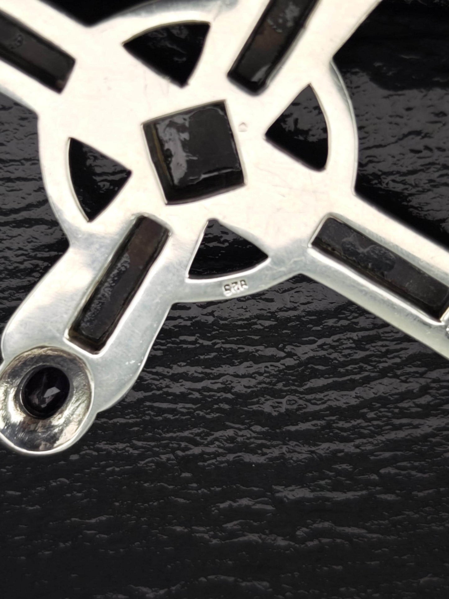 Sterling Silver Cross Pendant XL Gemstone (3" x 5.8") P2830