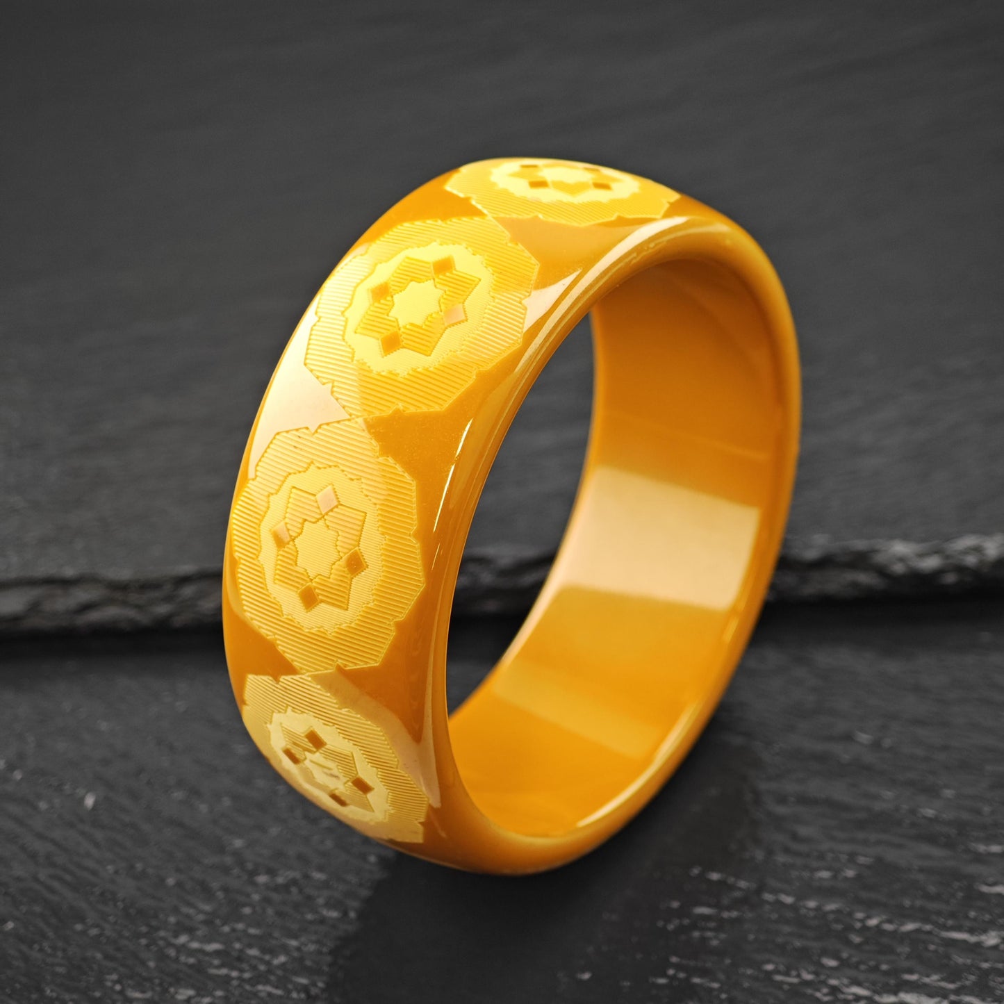 Tiffany & Co. Paloma Picasso Tan Caramel Zellige Resin Bracelet Sz 7"