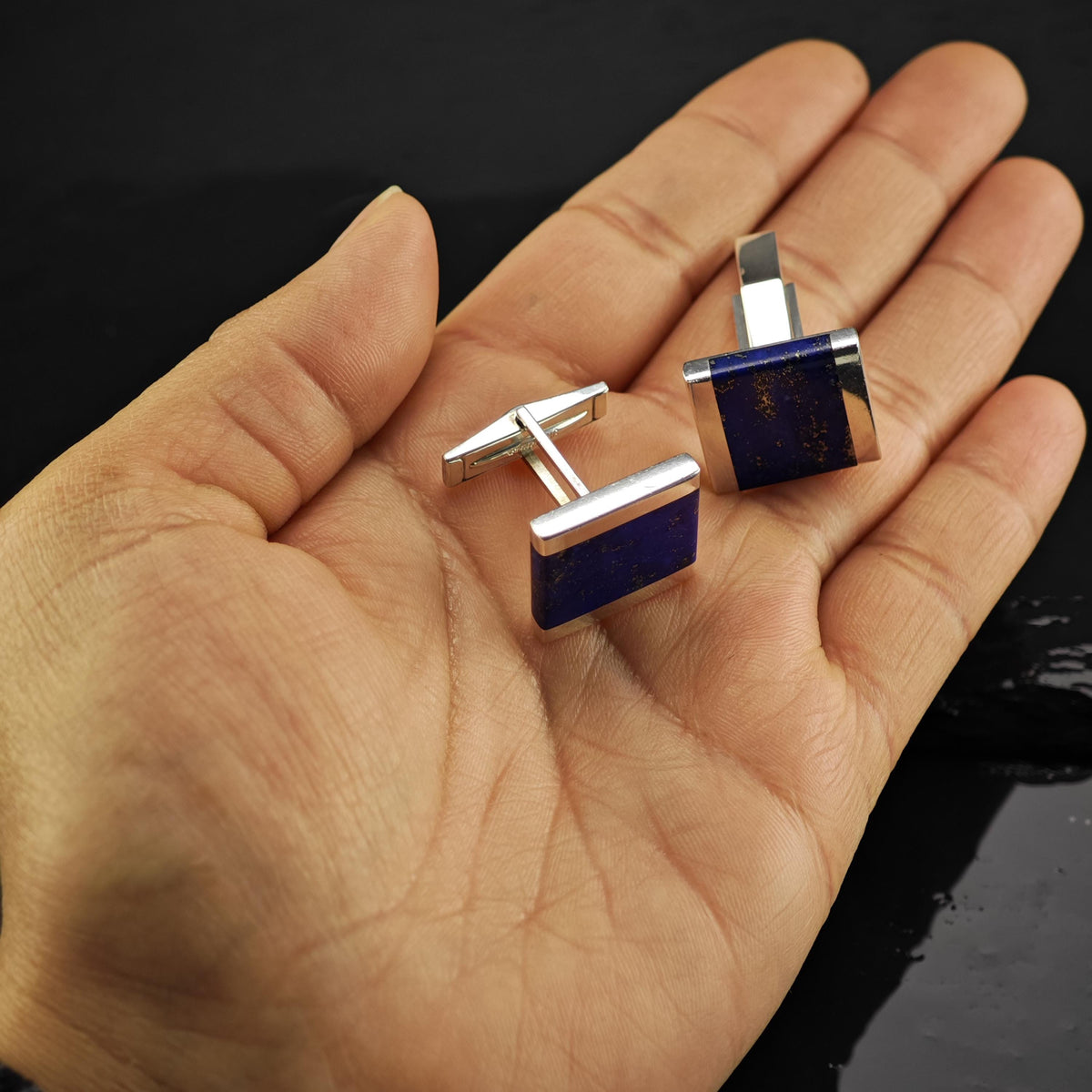 Square Lapis Lazuli Sterling Silver Cufflinks MISC0430