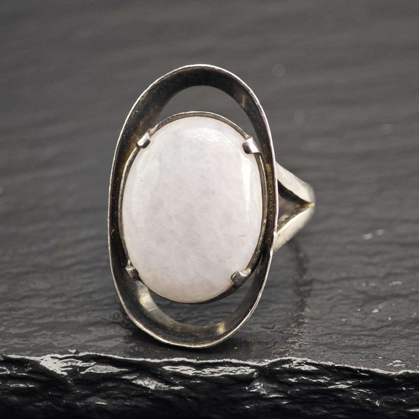 MCM Purple Lavender Jade Sterling Silver Ring Sz 7 3/4 R6639