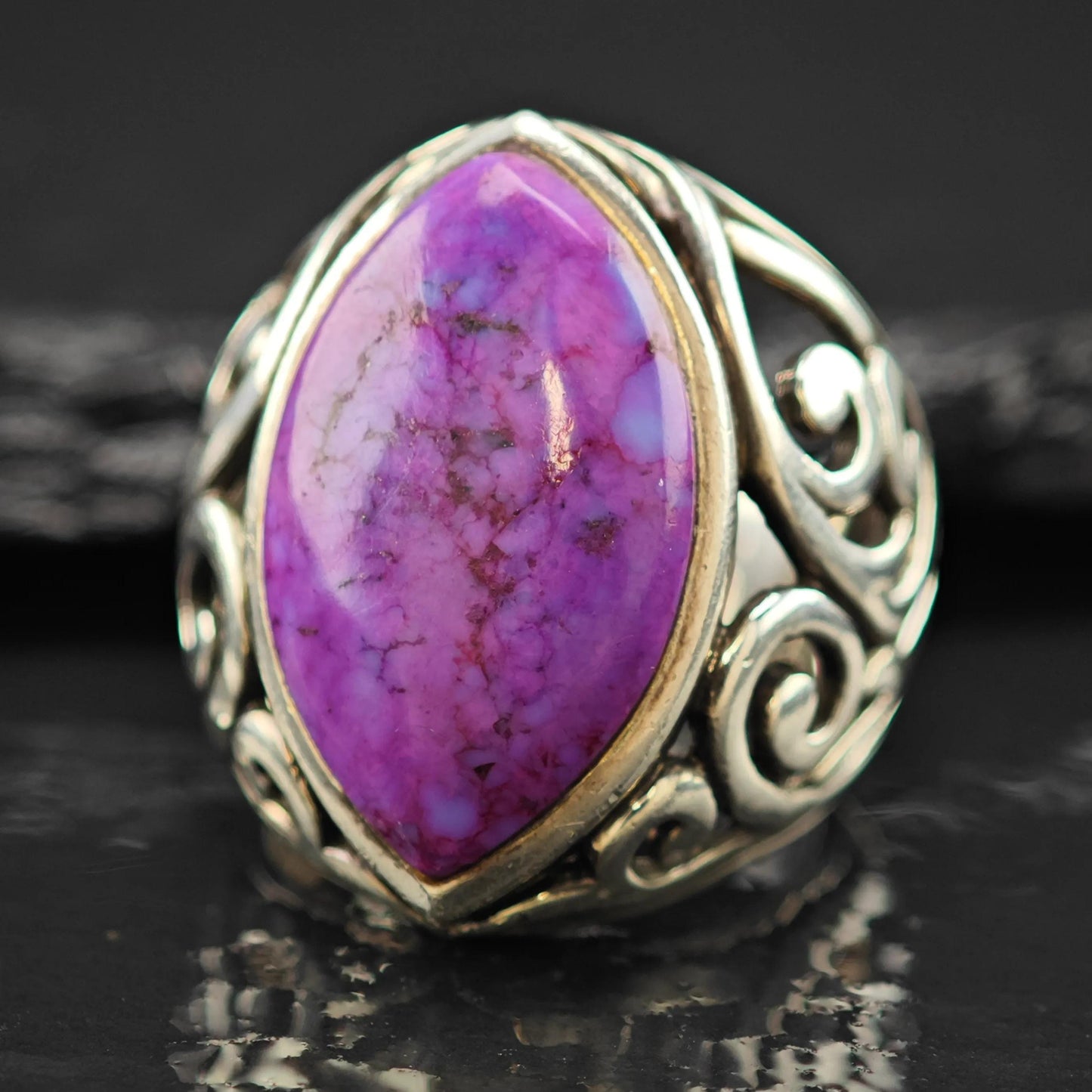 Purple Mojave Statement Ring Sterling Silver Size 5 3/4 R6082