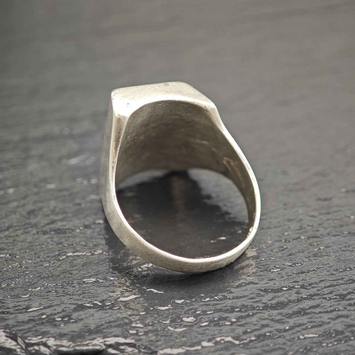Vintage Turquoise Inlay Ring Sterling Silver