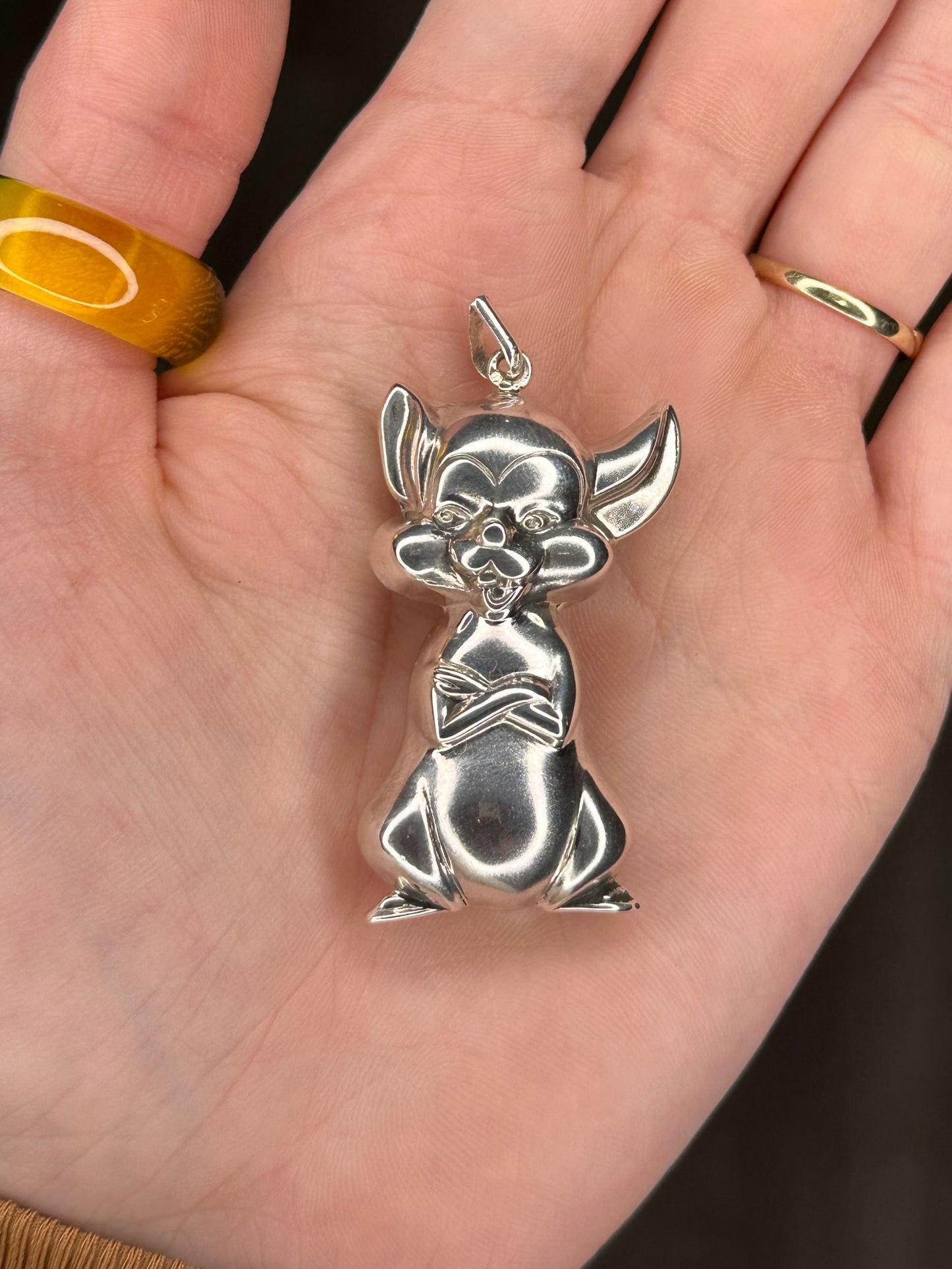 Vintage Tv Show Sassy Mouse Sterling Silver Pendant