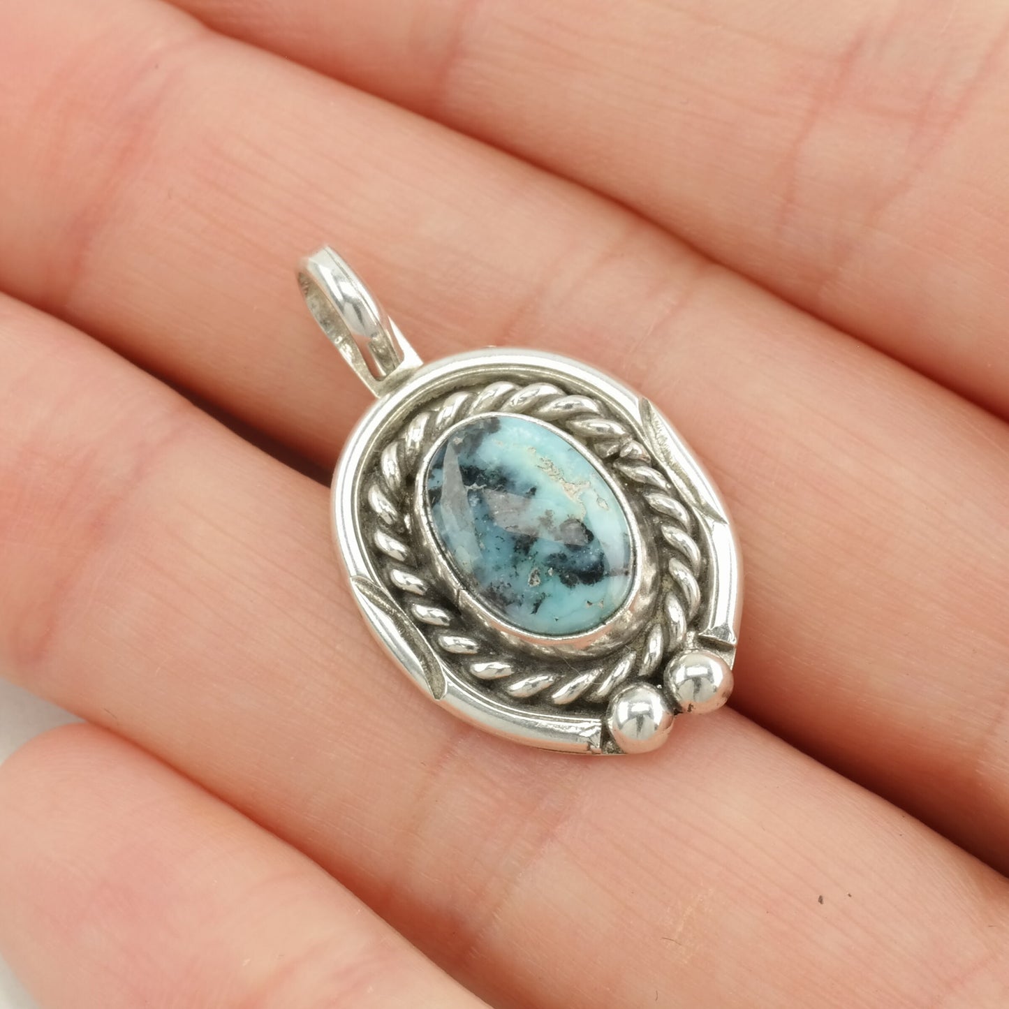 Native American Turquoise Sterling Silver Pendant