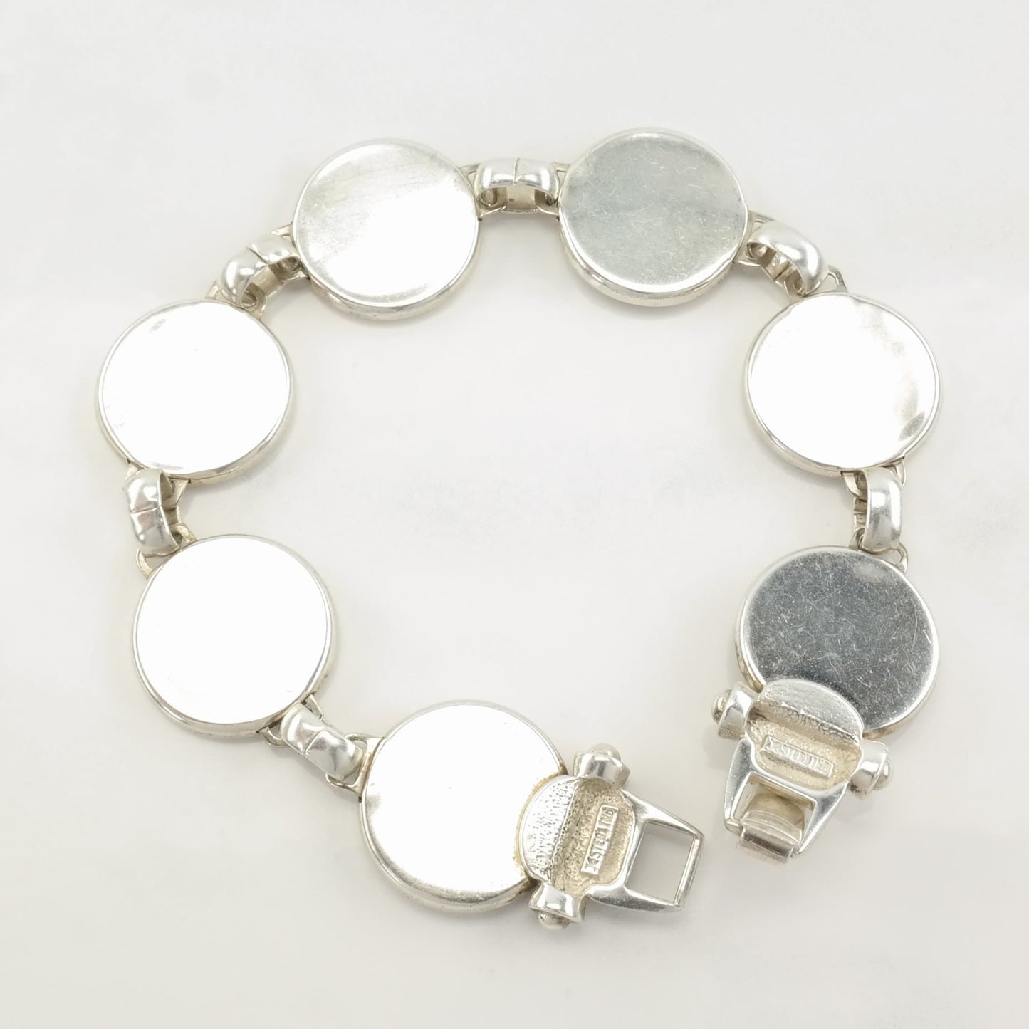 Designer Sterling Silver Link Bracelet Replica Coins