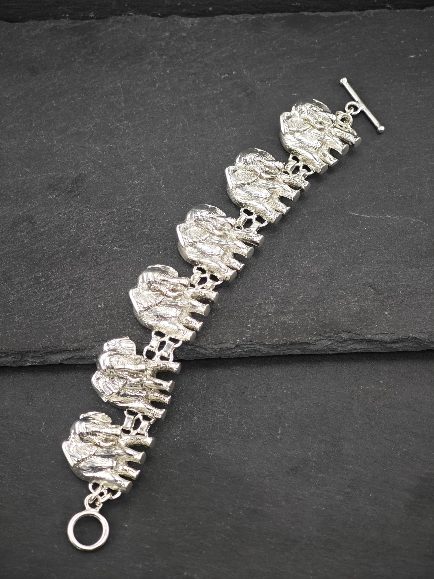 Carol Felley, Elephant Link Bracelet Sterling Silver