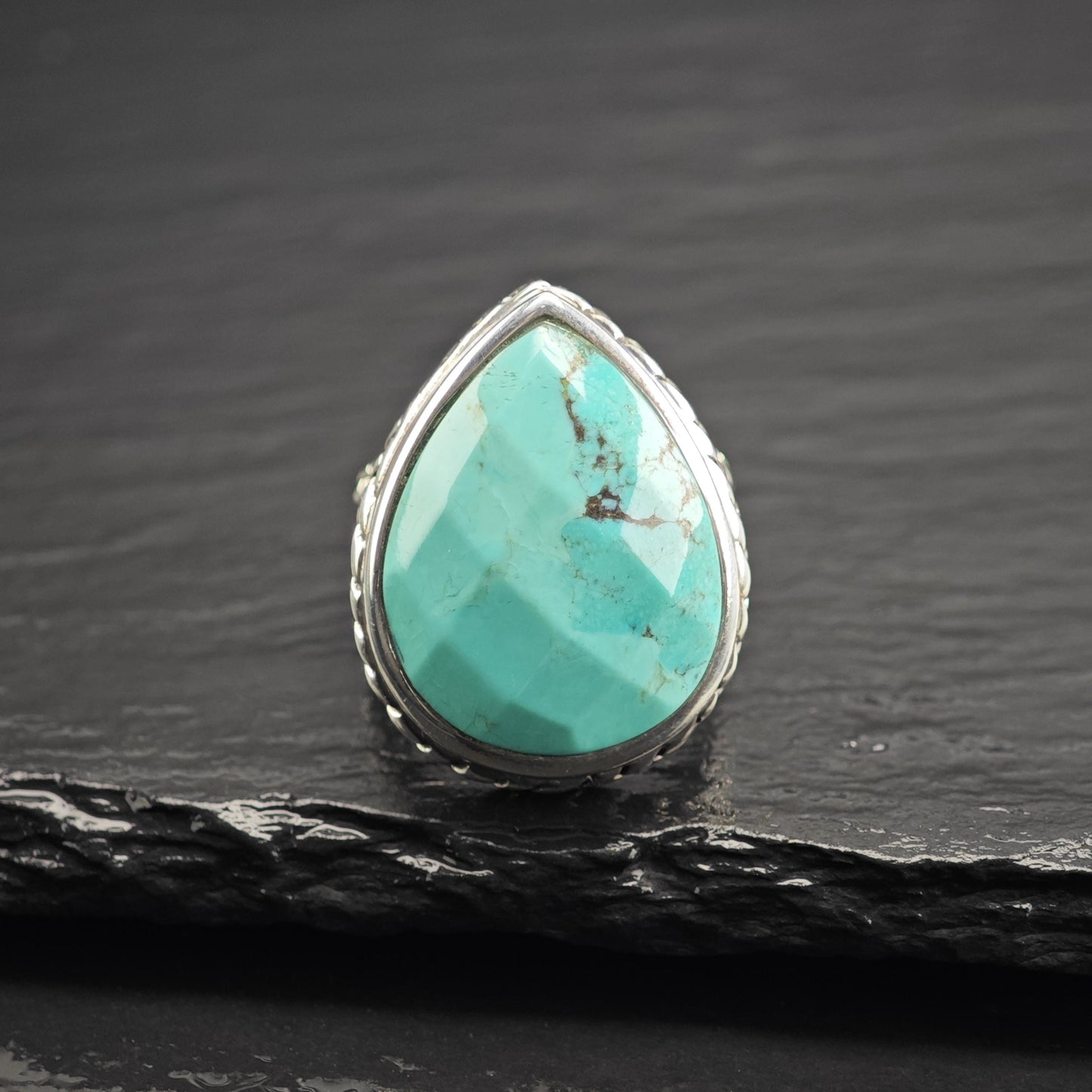 Barse Reconstituted Turquoise Sterling Silver Ring Sz 7 R6696