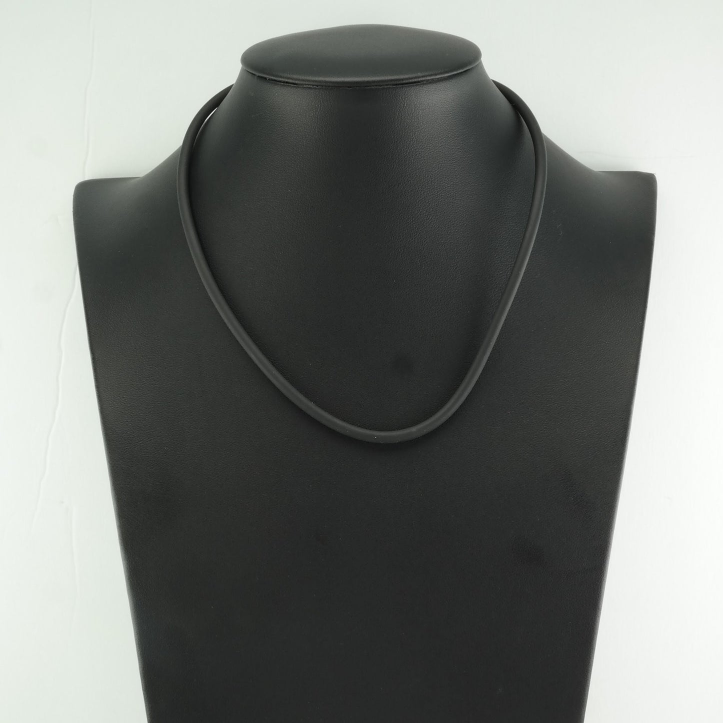 Georg Jensen Sterling Silver Black Vinyl, Cord Necklace