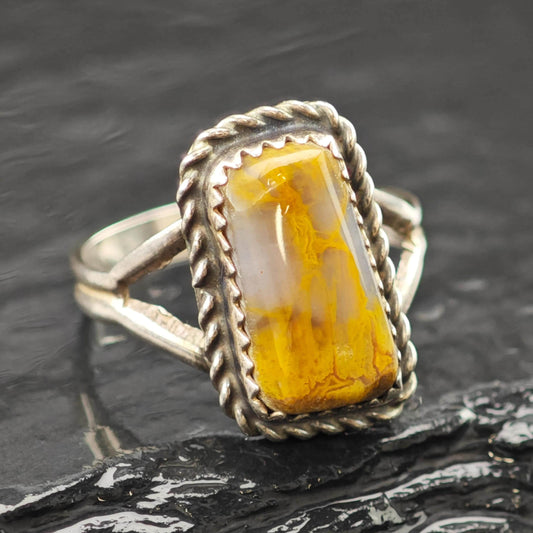 Silver Jasper Ring Sterling Jewelry Size 6 3/4 R6206