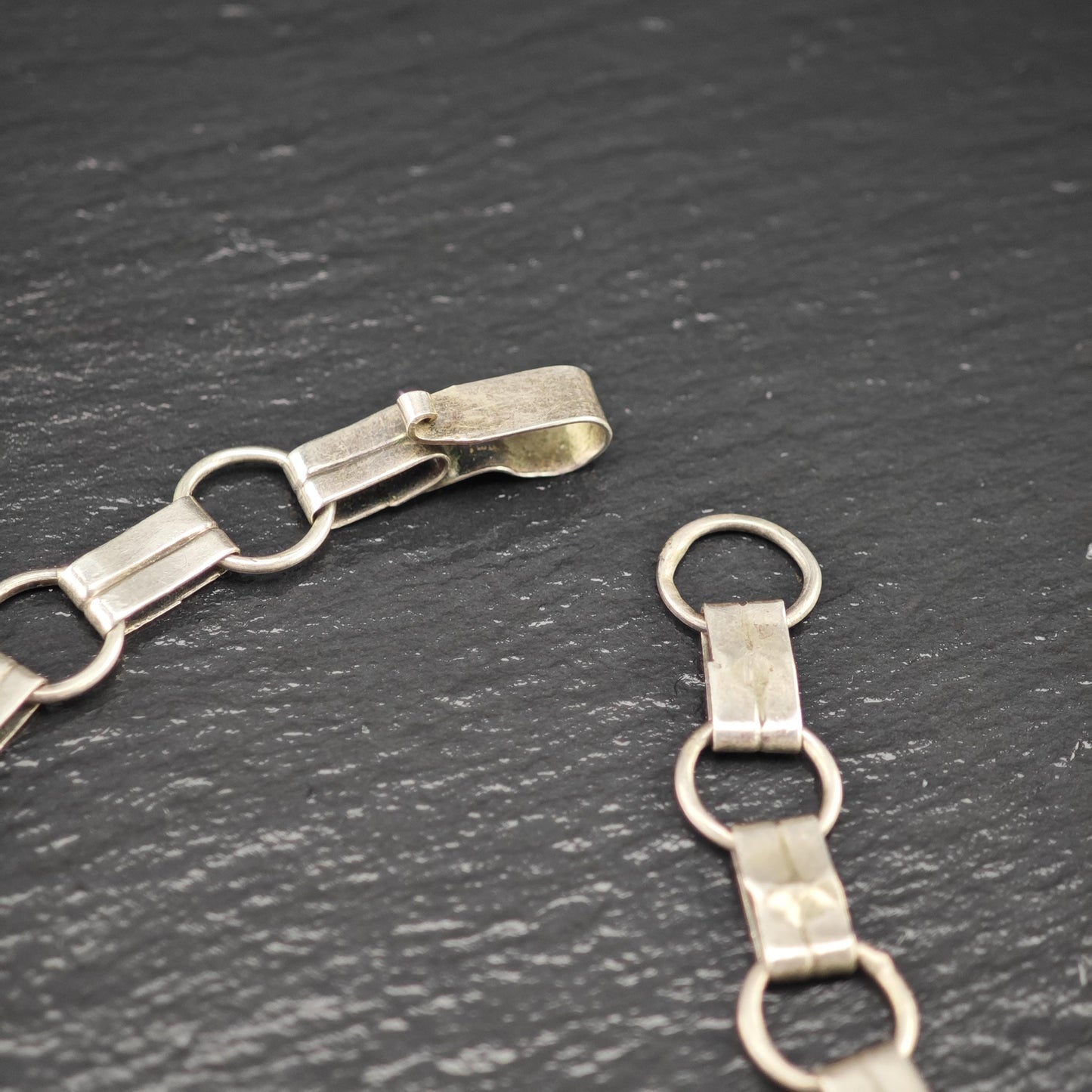 Sterling Silver Necklace: Taxco Green Onyx - Estate Jewelry