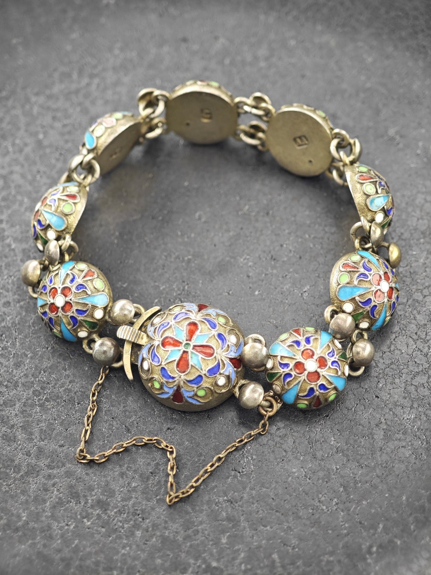 Imperial Russian 84, Enamel Bracelet Sterling Silver