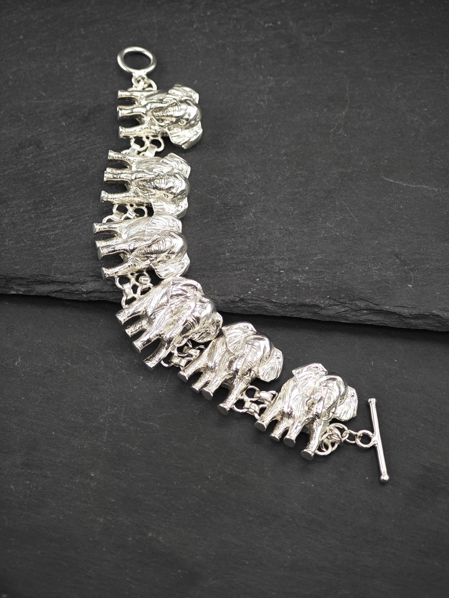 Carol Felley, Elephant Link Bracelet Sterling Silver