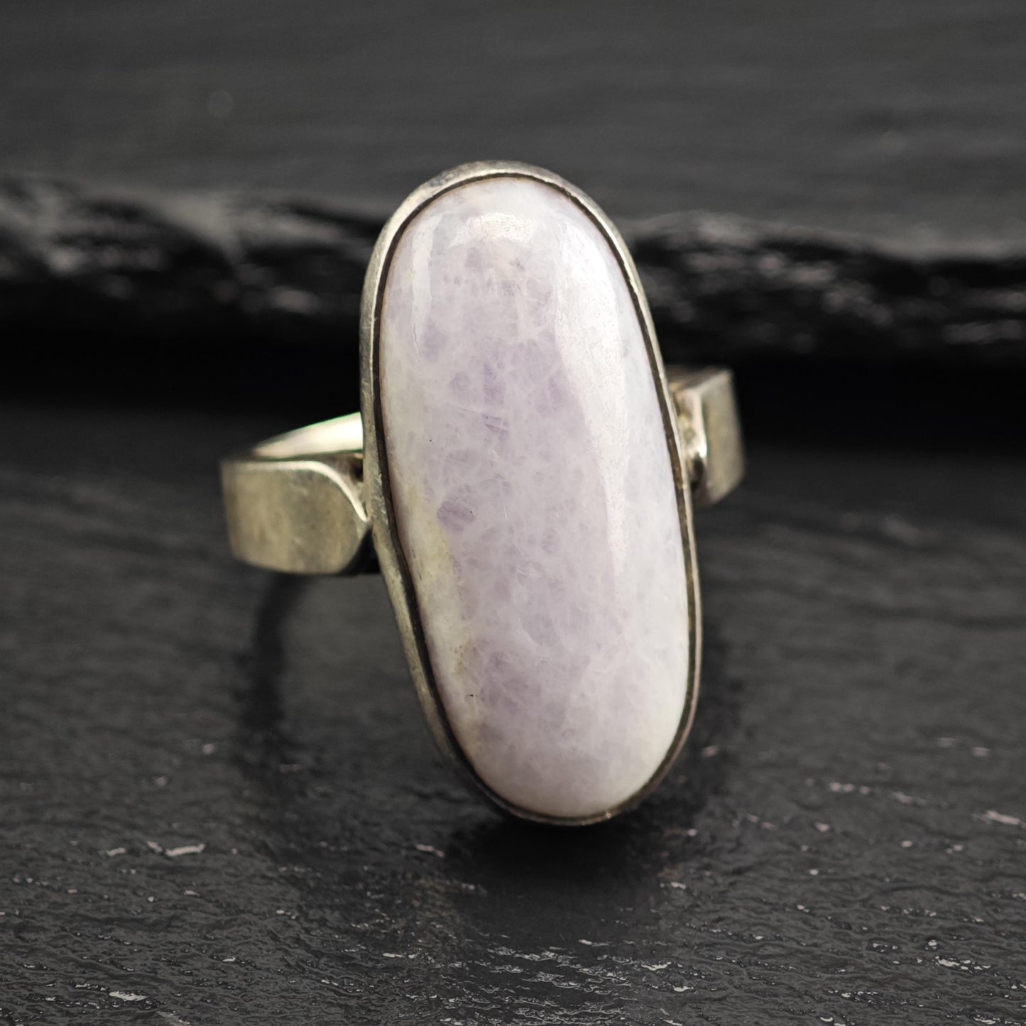 MCM Purple Lavender Jade Sterling Silver Ring Sz 10 R6638