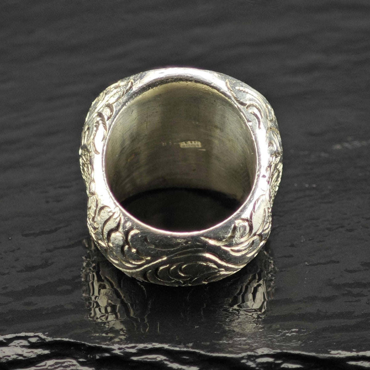 Heavy Koi Fish Sterling Silver Ring Sz 8 1/4 R6877