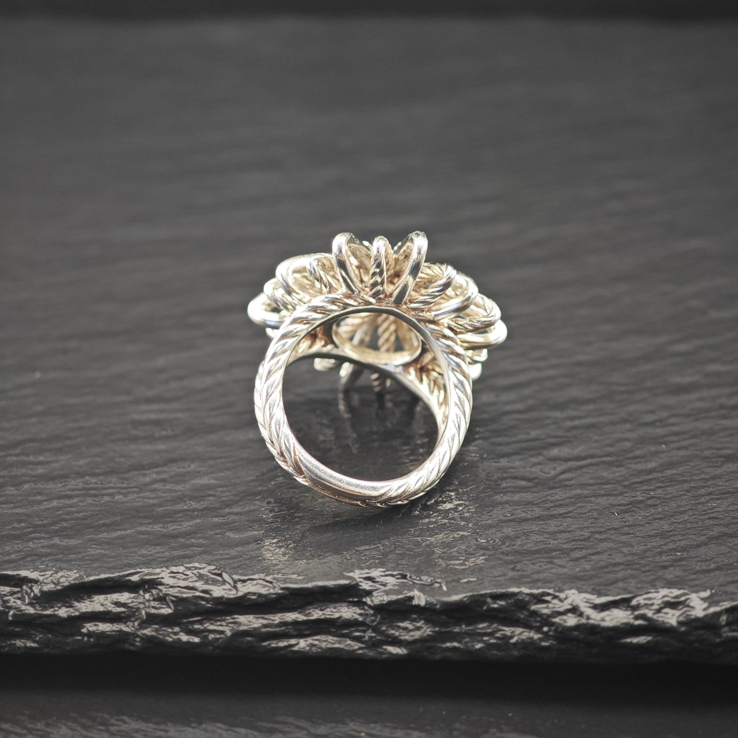 Vintage David Yurman, Star Diamond Ring Sterling Silver