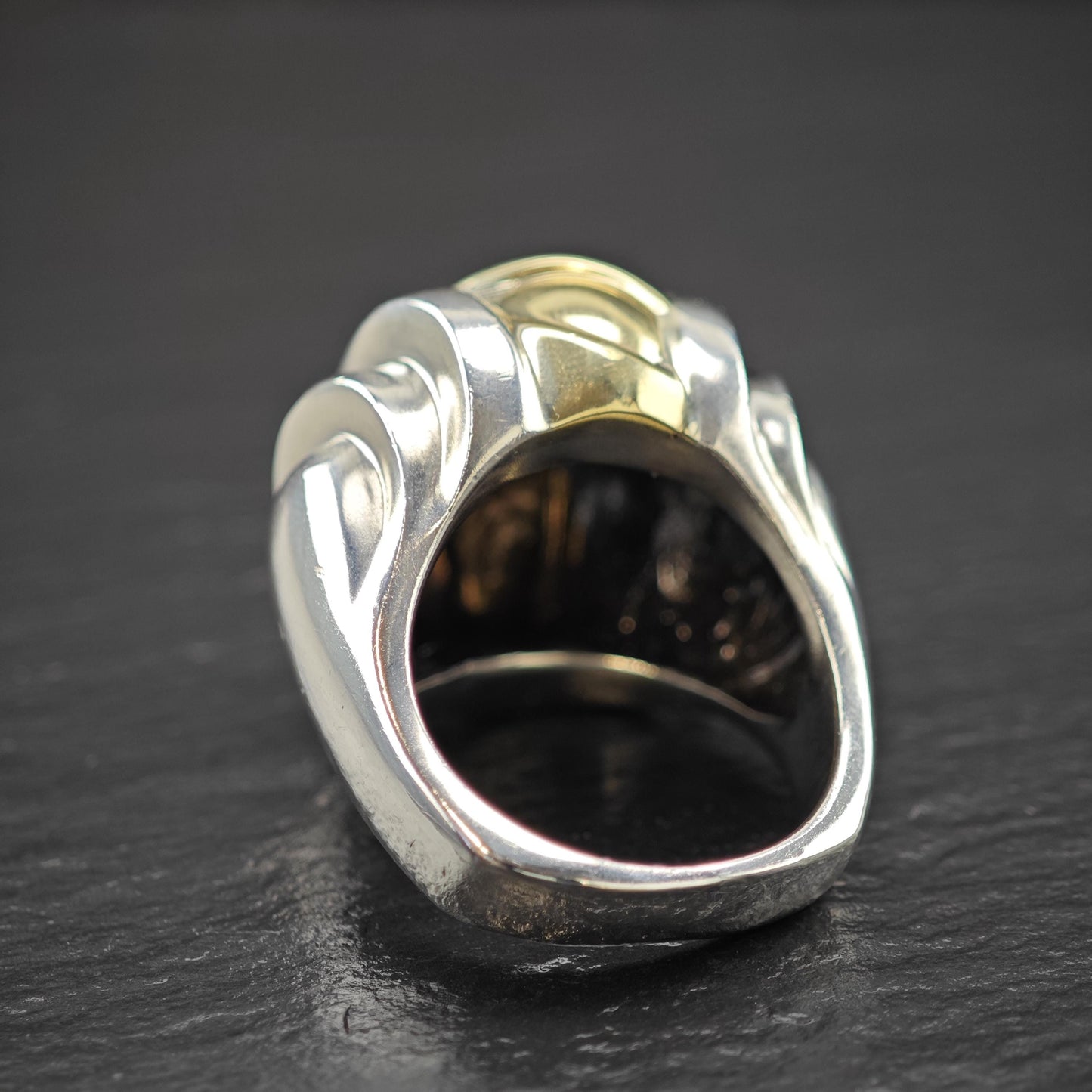 Rigoberto Of Beverly Hills 14K Gold Accent Dome Ring Sterling Silver Sz 7 1/4 R6016