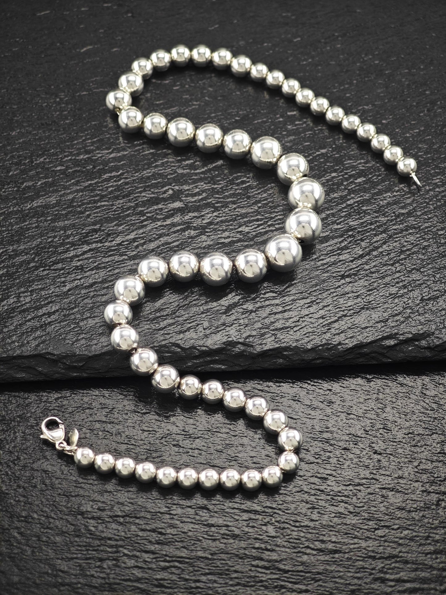 Vintage Tiffany & Co Hardwear, Beaded Necklace Sterling Silver N2488