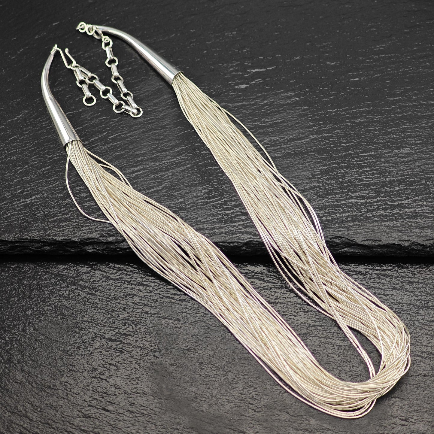Sterling Liquid Silver 50 Strand 18 Inch Necklace N2555