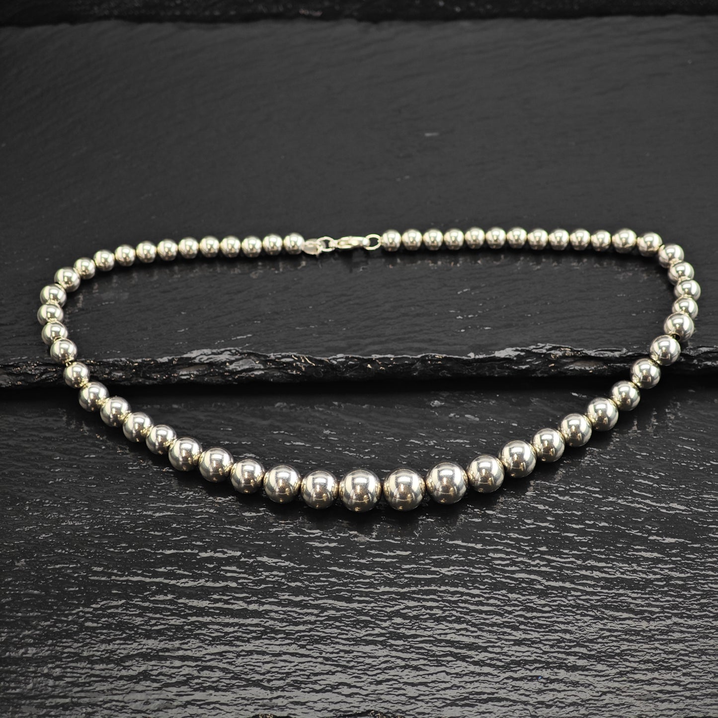 Vintage Tiffany & Co Hardwear, Beaded Necklace Sterling Silver N2488