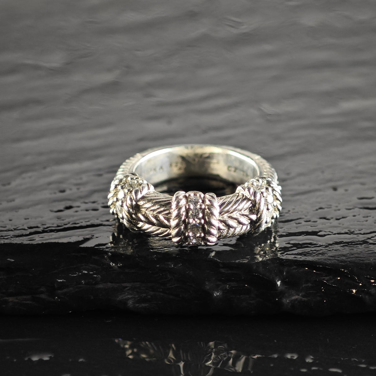 Choice of Judith Ripka CZ Band Sterling Silver Sz 5 & 6 R6829
