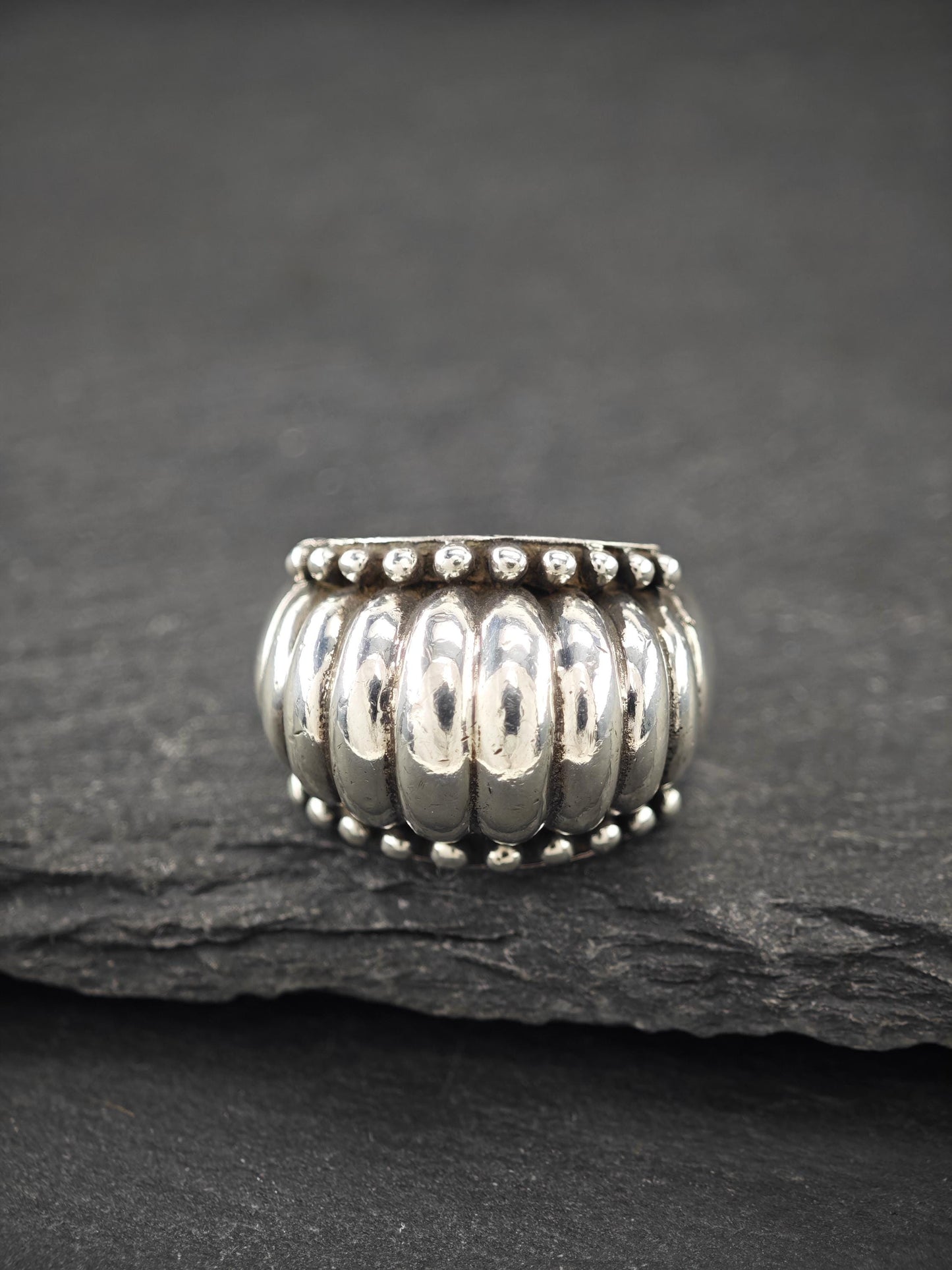 Vintage Scalloped Ring Sterling Silver