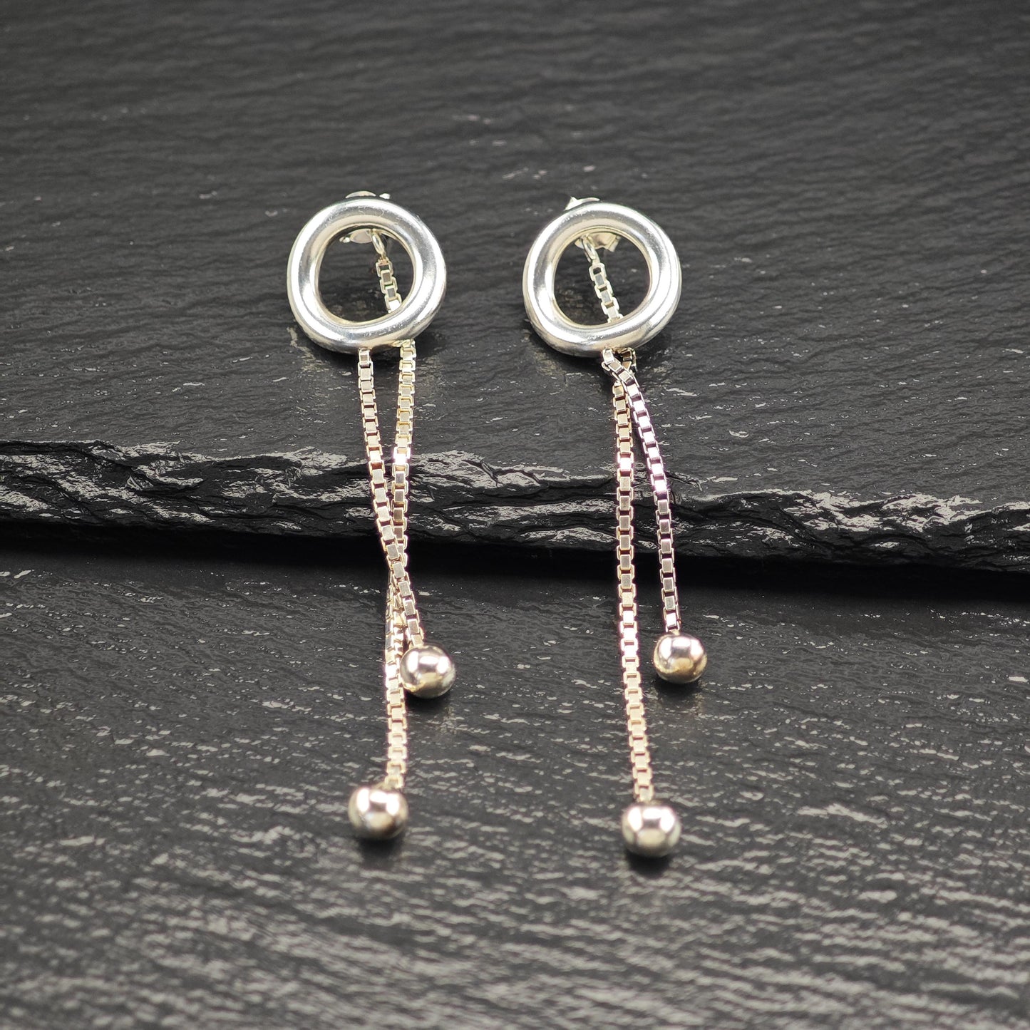 Modernist Christofle Stud/Dangle Earrings Sterling Silver
