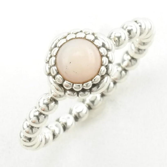 Vintage Pandora Silver Ring Gemstone Sterling Pink Size 5 1/4