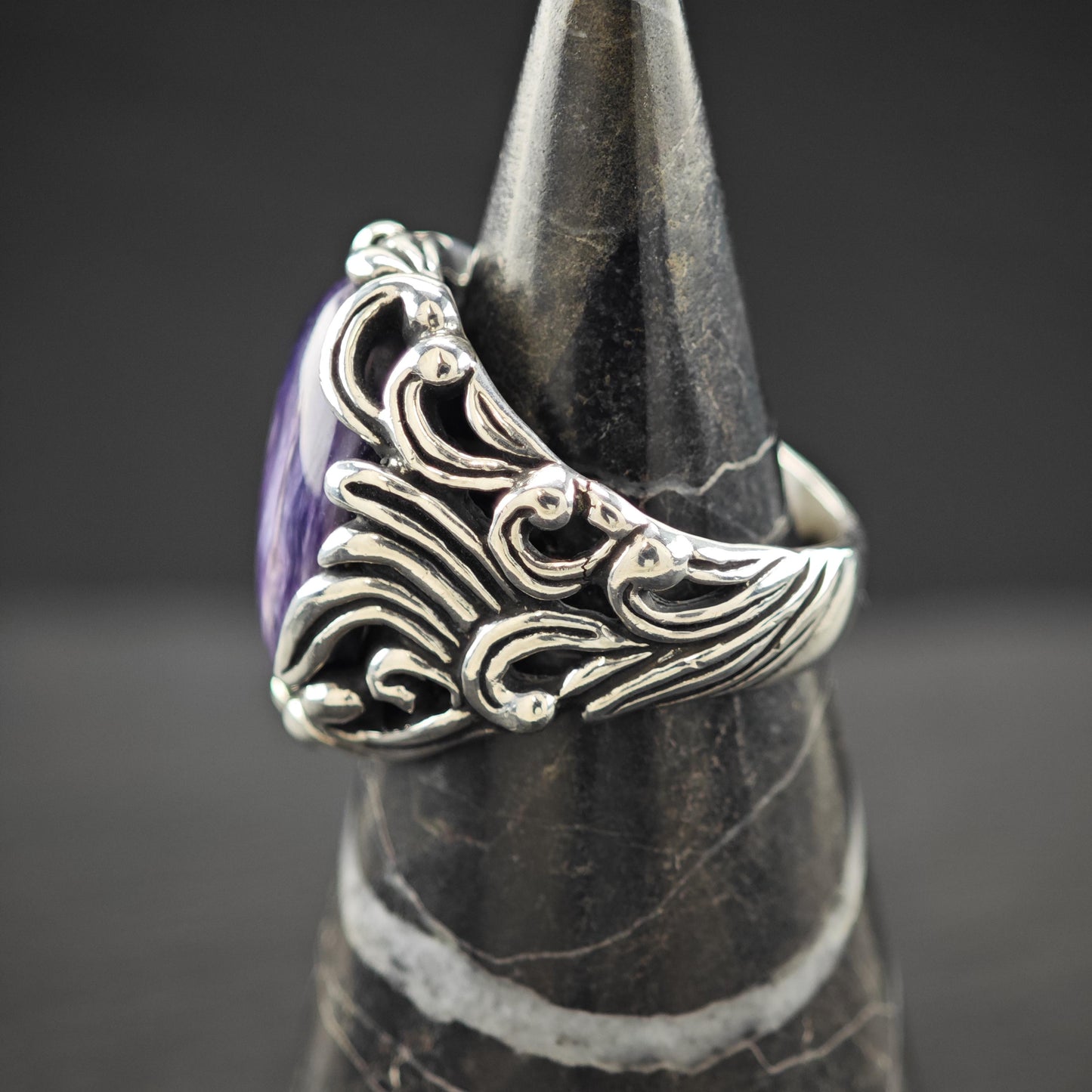 Carolyn Pollack Charoite Ring Sterling Silver Sz 7