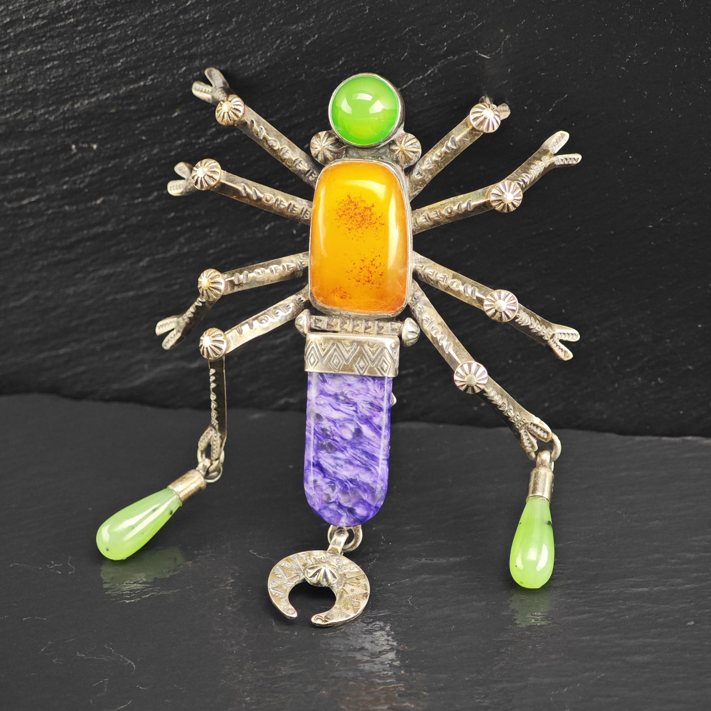 Large Spider Pin by Melanie Deluca, Sterling Silver