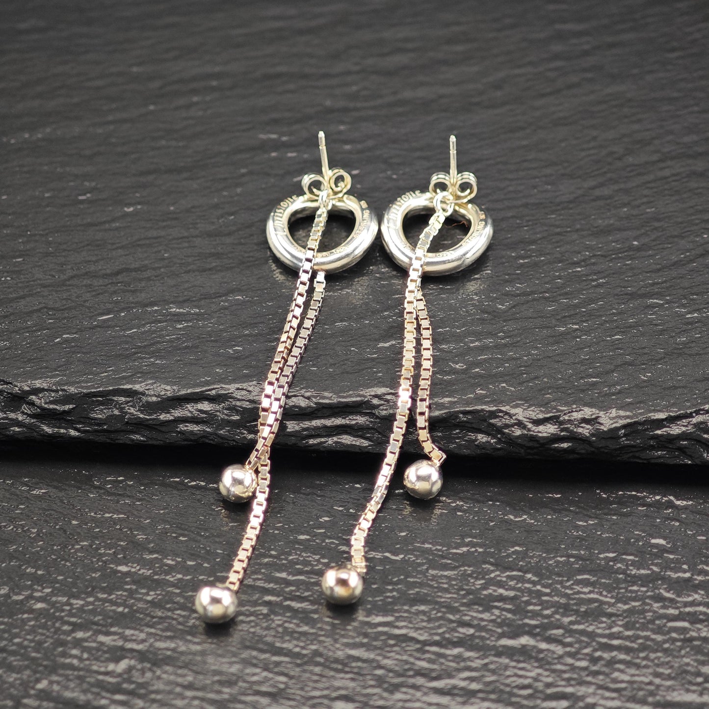 Modernist Christofle Stud/Dangle Earrings Sterling Silver