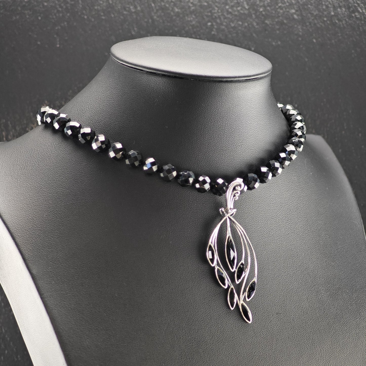 Carolyn Pollack Sterling Silver Black Onyx Beaded Necklace