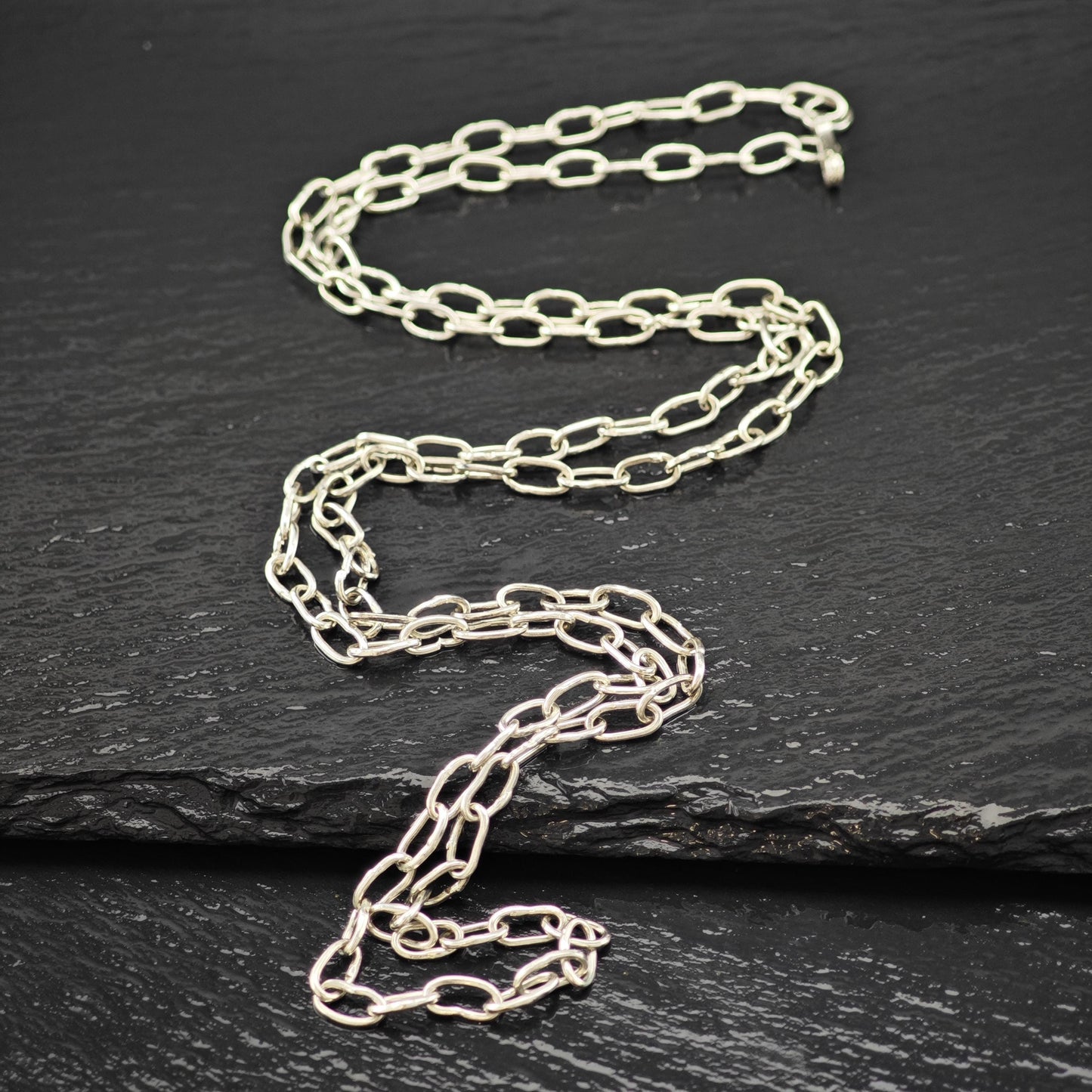 Sterling Silver Handmade Paperclip Chain Necklace 30 1/4" N2634