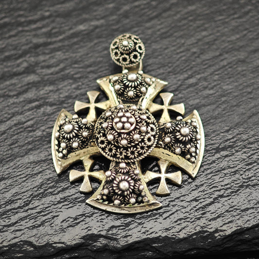 Vintage Jordan Jerusalem, Cross Pendant Sterling Silver