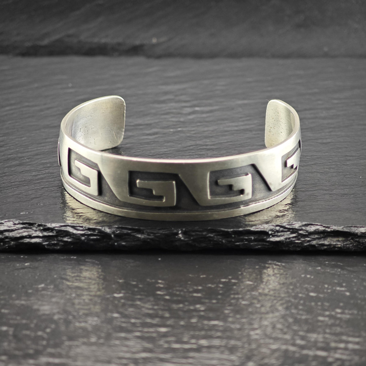 Native American Overlay Sterling Silver Cuff Bracelet Sz 7 1/2" BR3191