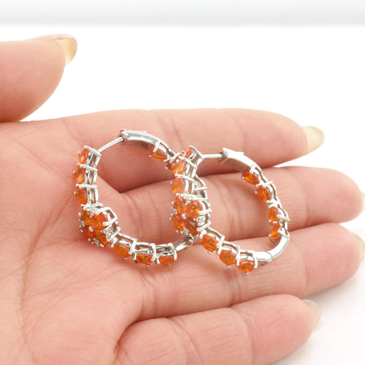 STS Orange Sterling Silver Hoop Earrings