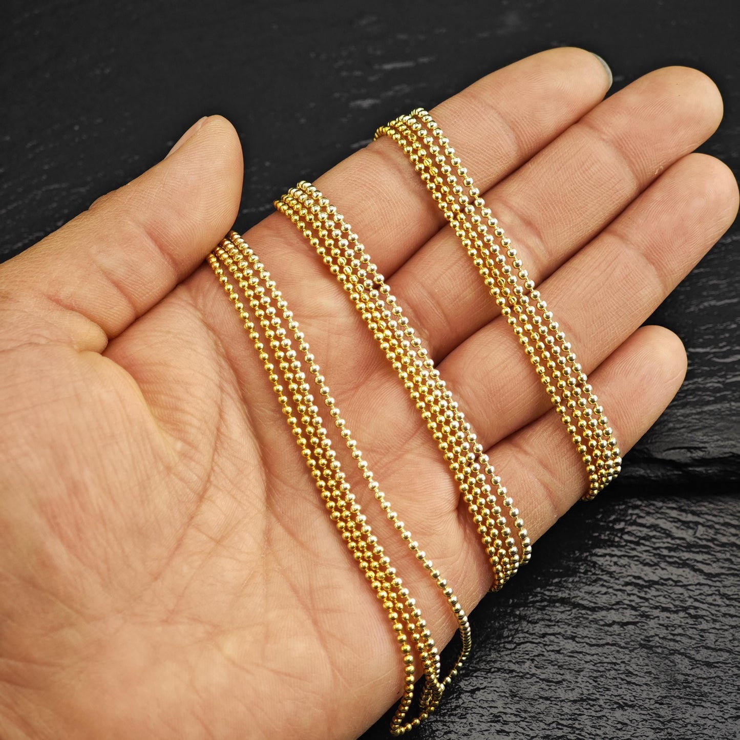 Choice of Gold Plated Ball Chain Sterling Silver Necklace N2756