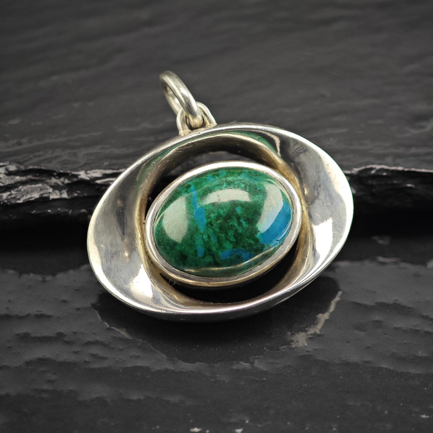 Chrysocolla Pendant Sterling Silver P3059