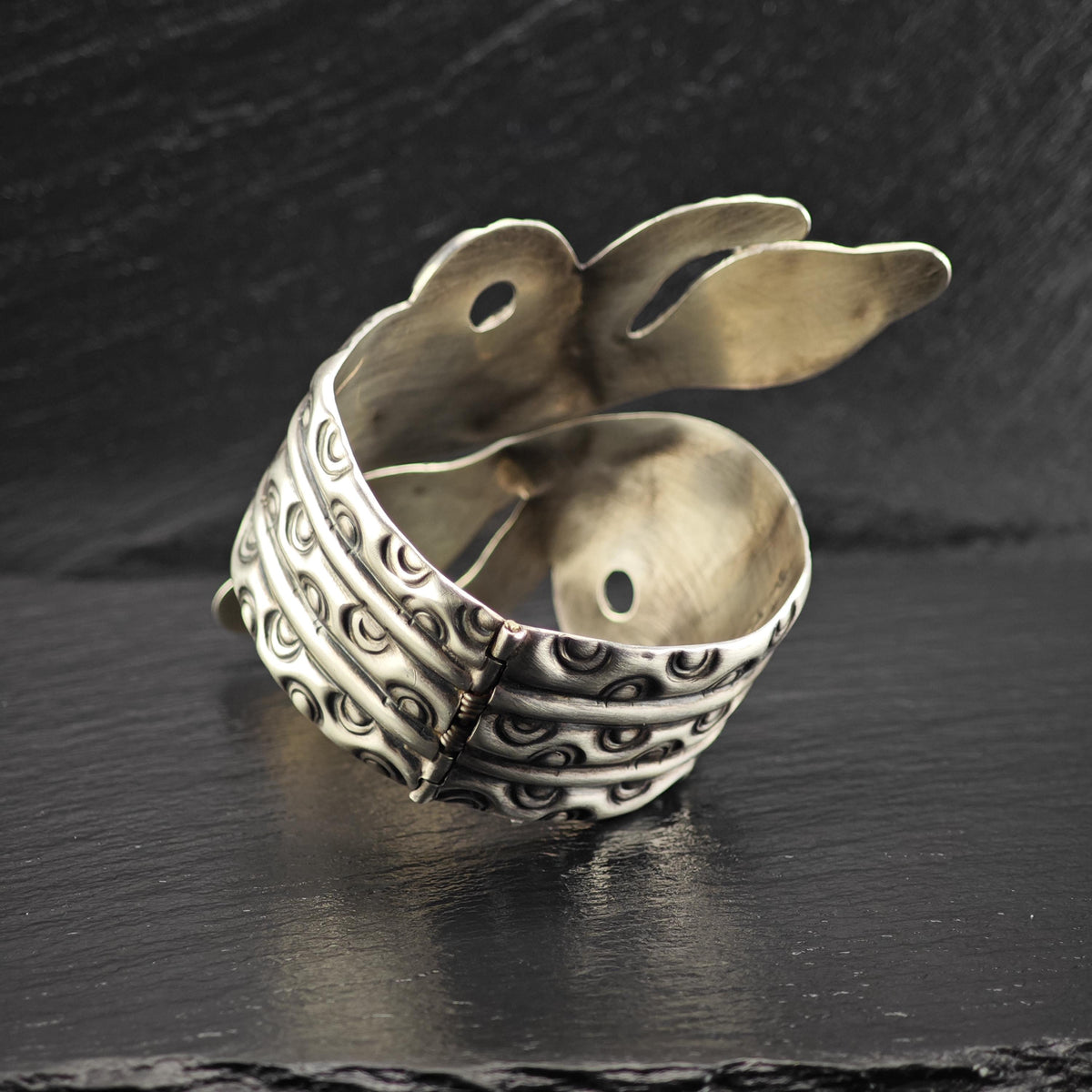 Taxco Snake Clamper Bracelet Sterling Silver Sz 6 1/2" BR3195