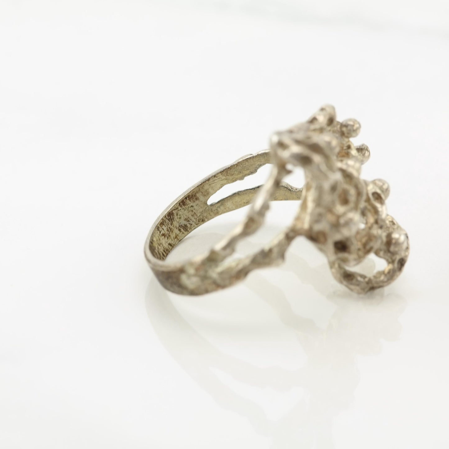 Brutalist, Studio Sterling Silver Ring Sz7 3/4 R5602