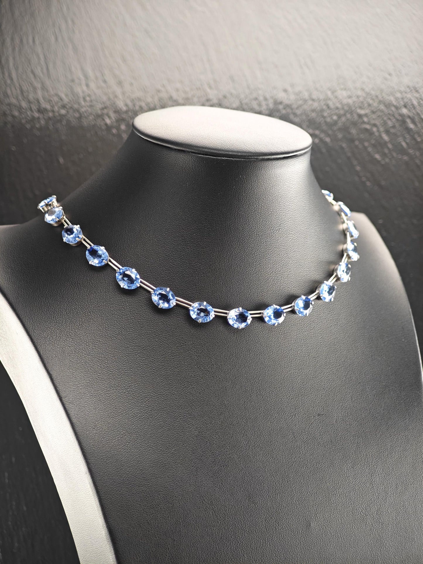 Blue Paste, Oval Necklace Sterling Silver N2520