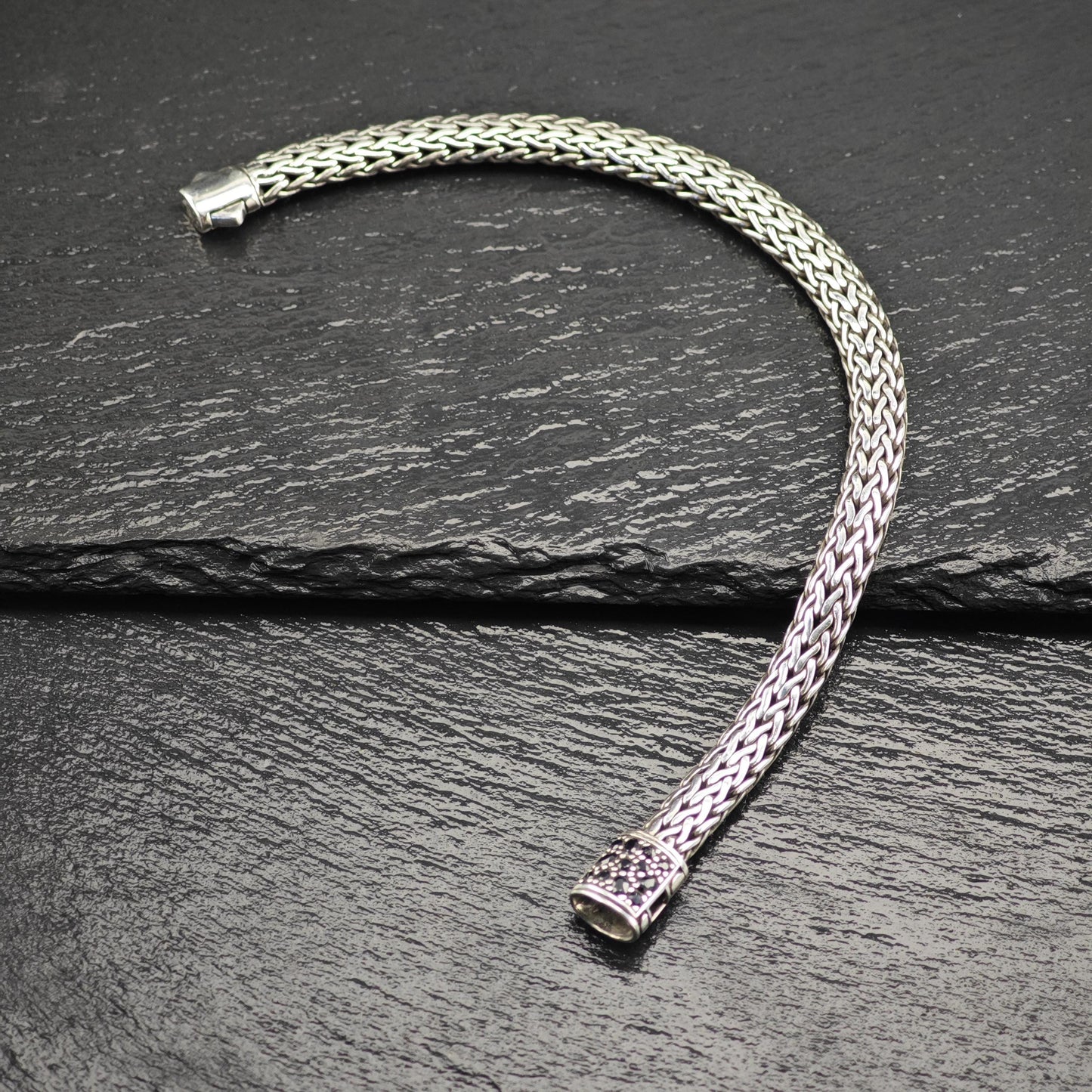John Hardy Icon Bracelet 7.5mm Black Sapphire Sterling Silver