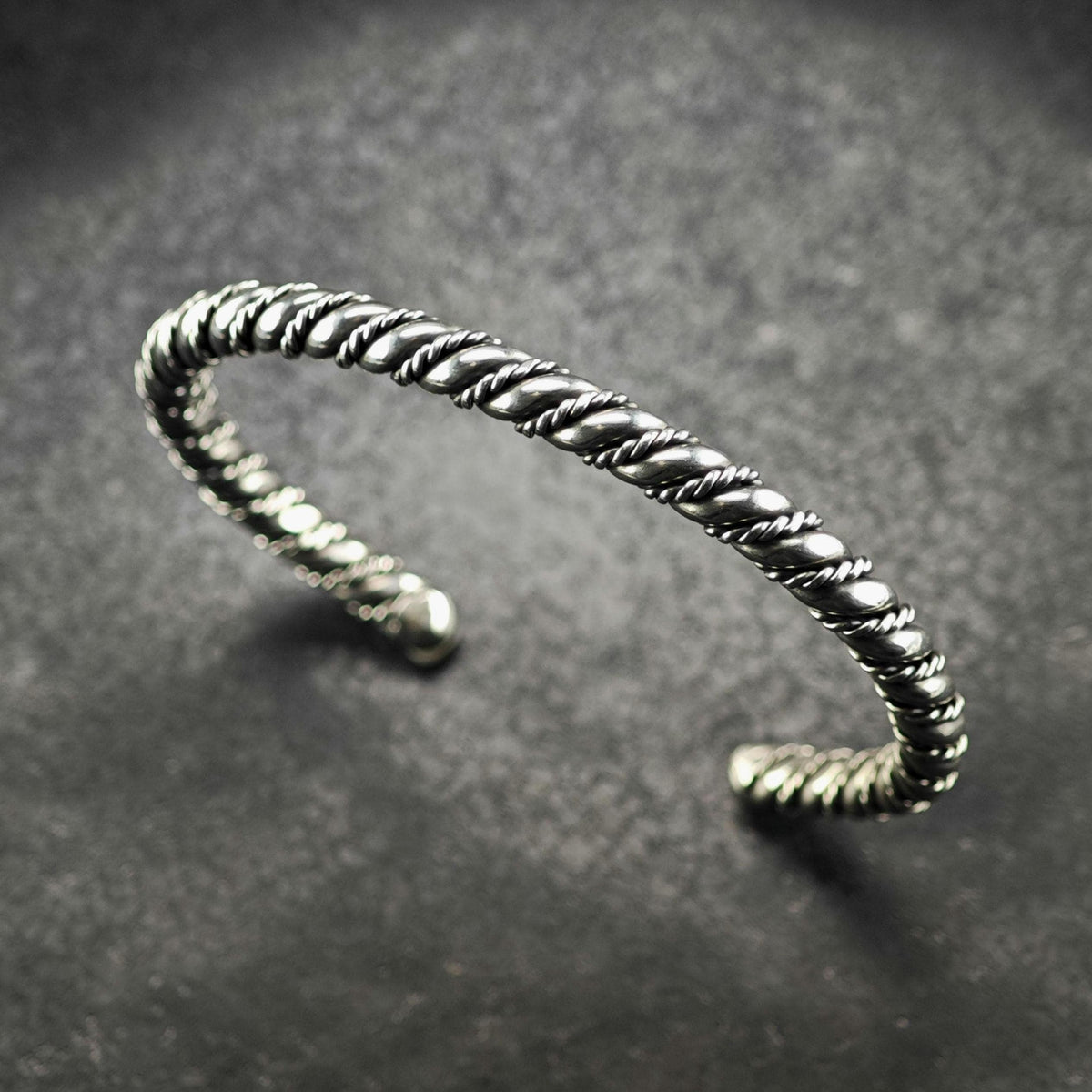 Handmade Heavy Twisted Sterling Silver Cuff Bracelet Sz 6 1/4" BR3176