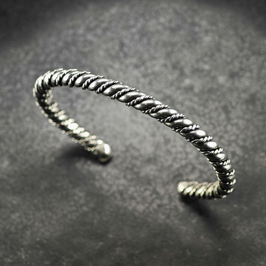 Handmade Heavy Twisted Sterling Silver Cuff Bracelet Sz 6 1/4" BR3176