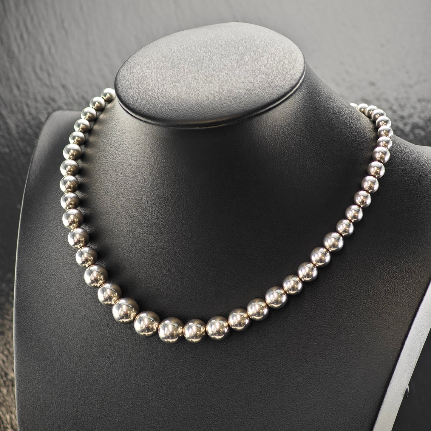 Vintage Tiffany & Co Hardwear, Beaded Necklace Sterling Silver N2488