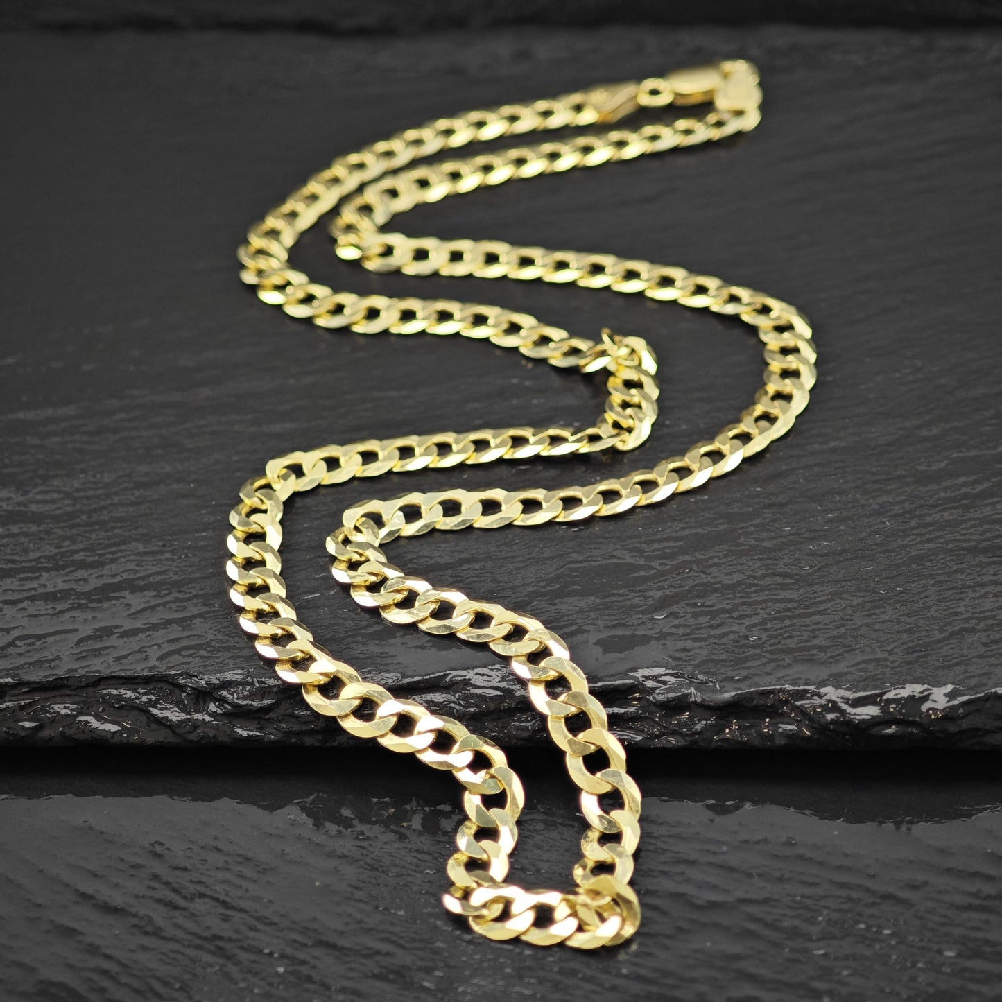 Sterling Silver Gold Plated 6mm Cuban Chain Necklace 22" N2655