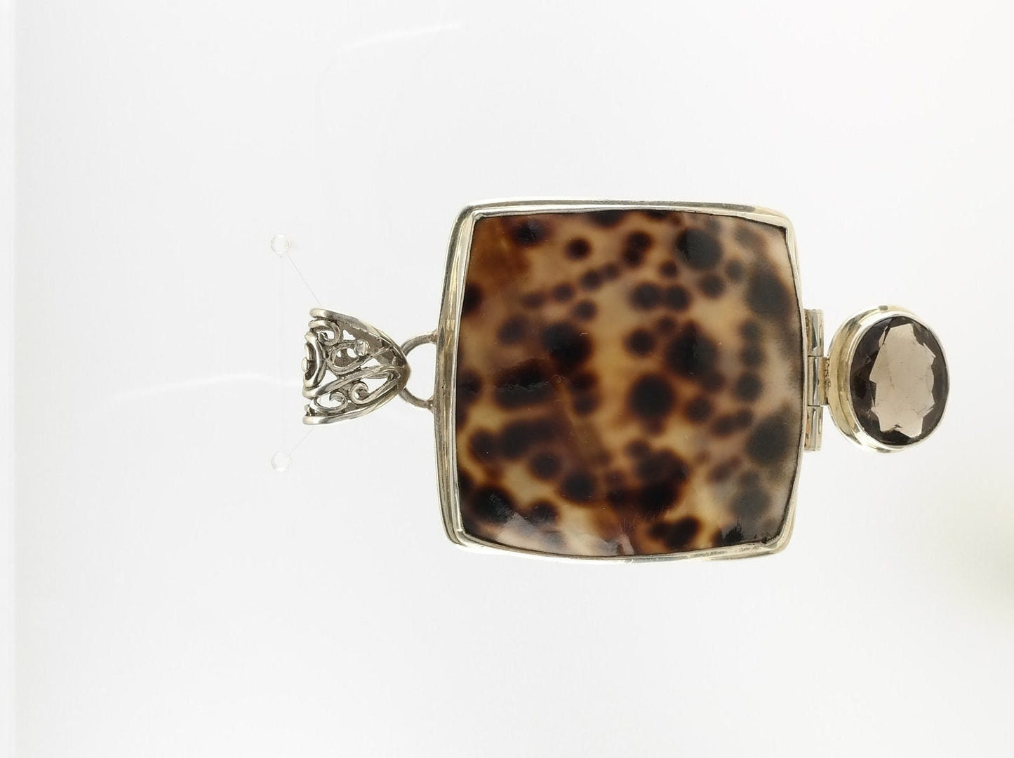 Vintage Shell, Quartz Sterling Silver Pendant