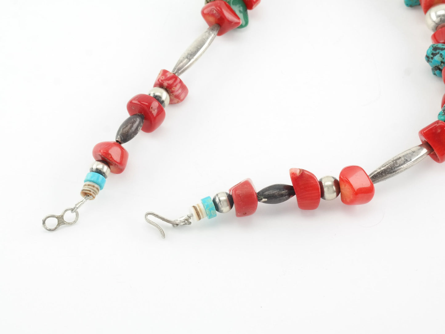 Iron Wolf Thompson Sterling Silver Turquoise, Coral, Morgan Dollars Squash Blossom Necklace