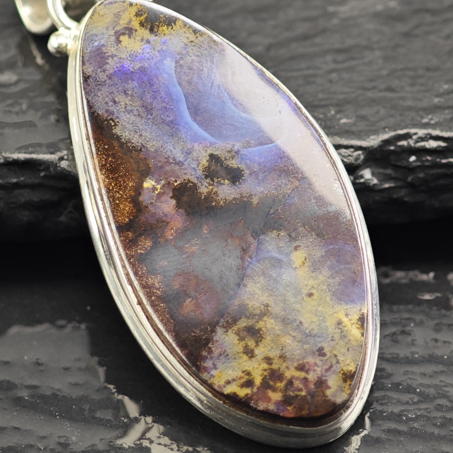 Boulder Opal Pendant Sterling Silver P3038