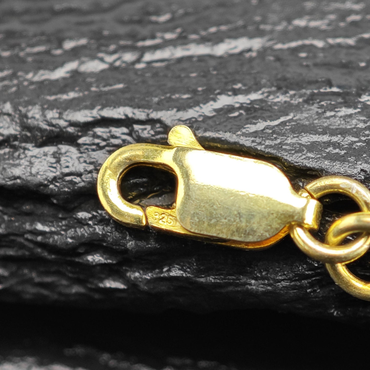 Gold/Black Tone Gold Plated Paperclip Chain Sterling Silver Necklace N2752
