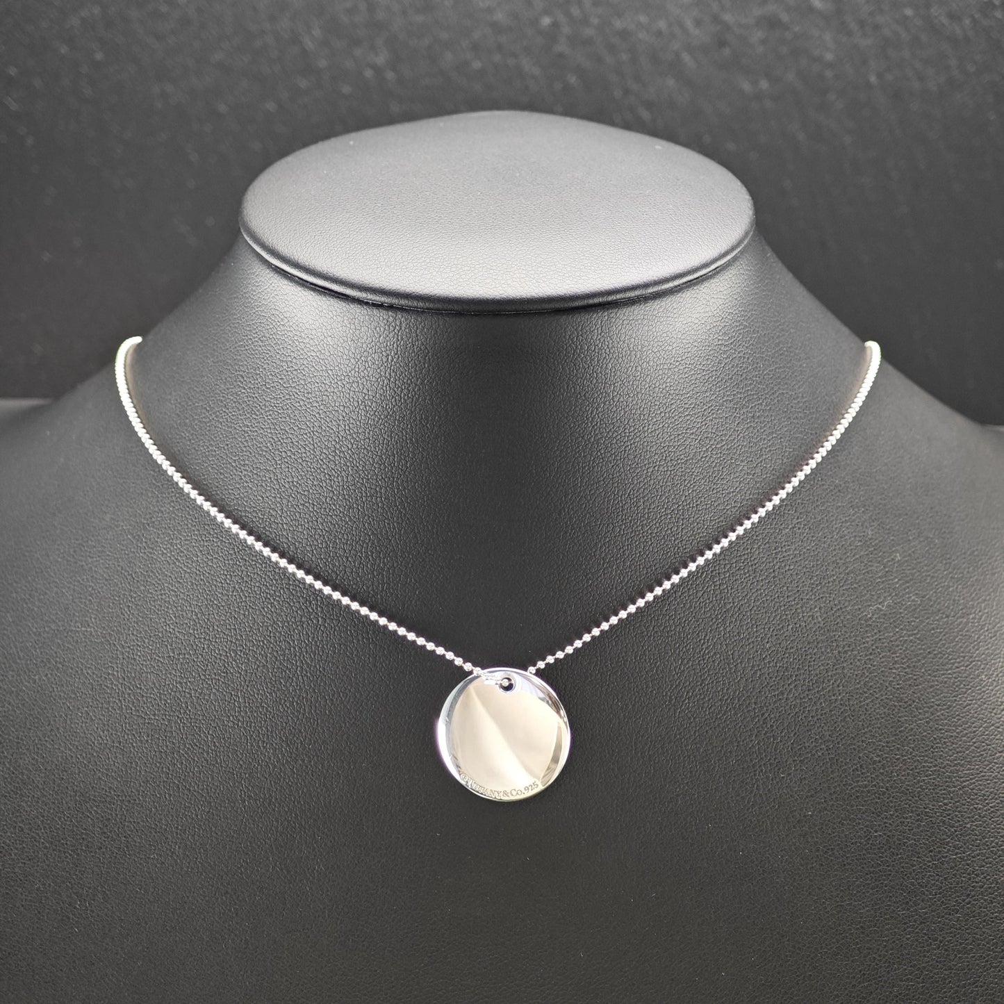 Vintage Tiffany & Co. Sterling Silver Round Pendant 19mm Necklace